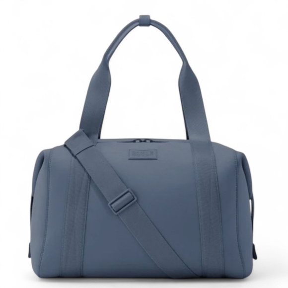 DAGNE DOVER Landon Ash Blue Neoprene Duffle Work Tote Gym Office Carry-On Travel - Picture 1 of 16